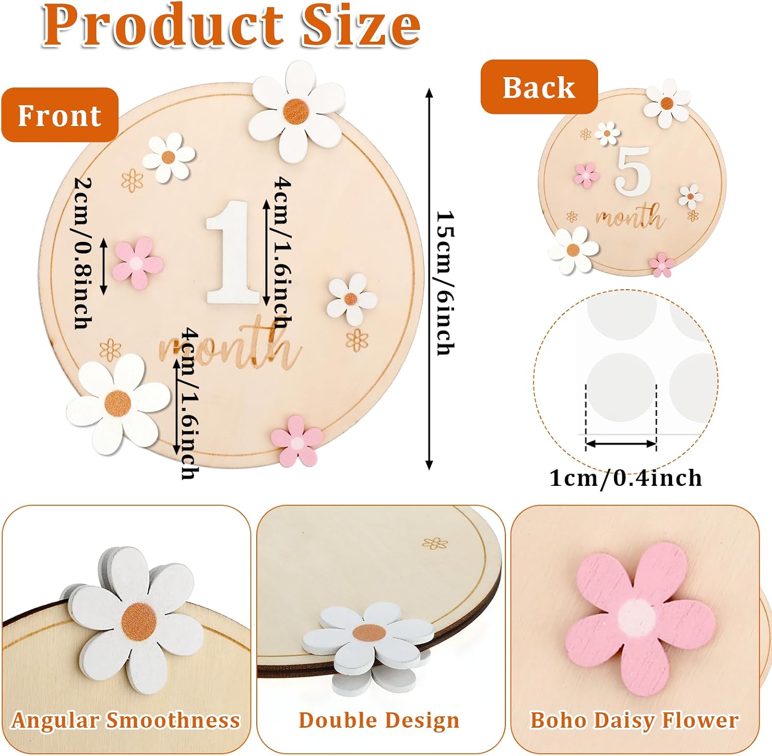 baby monthly milestone cards,milestone wooden circles with 11 interchangeable number in babys months signs for baby pregnancy growth photo prop