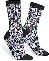 AOYEGO Funny Volleyball Socks with Iridescent Water Polo Balls - Novelty Crew Socks for Men Women, Perfect Gift