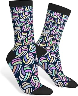AOYEGO Funny Volleyball Socks with Iridescent Water Polo Balls - Novelty Crew Socks for Men Women, Perfect Gift