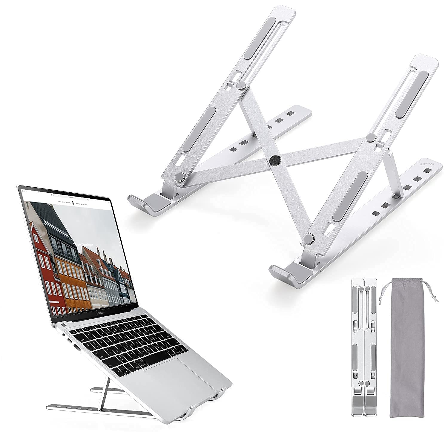 Buy TE Aluminum Laptop Stand Adjustable Computer Stand Ergonomic Portable Stand Foldable