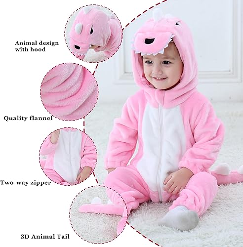 Miniatura 9 de TONWHAR - Mameluco con capucha, fantástico disfraz infantil de varios animales, como tigre o dinosaurio Multi