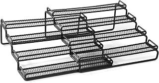 FoiiLiio 4 Stöckiges Gewürzregal Stehend 2er Set, Spice Rack Gewürzregal Ohne Bohren für Küchen, Schrank, Speisekammer, Schwar, Erweiterbar, Metall