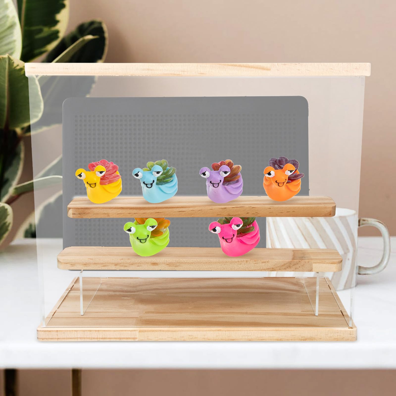 LABRIMP Organizador de Colección de Acrílico Gran Capacidad y Diseño Simple Vitrina 3 Capas para Figuras y Muñecas para Exhibición y Decoración