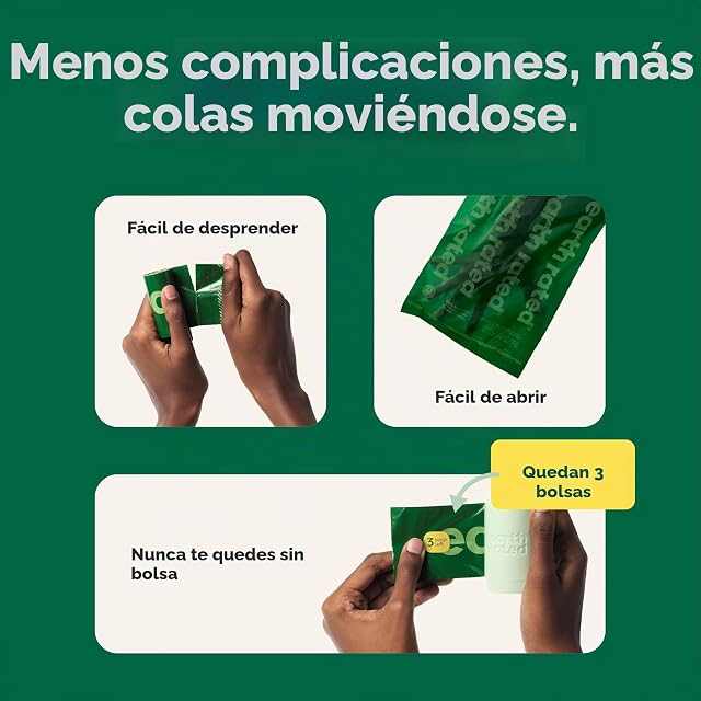 Foto 3 de 7 de Earth Rated Bolsas para heces de perro, para mascotas a prueba de fugas y extragruesas