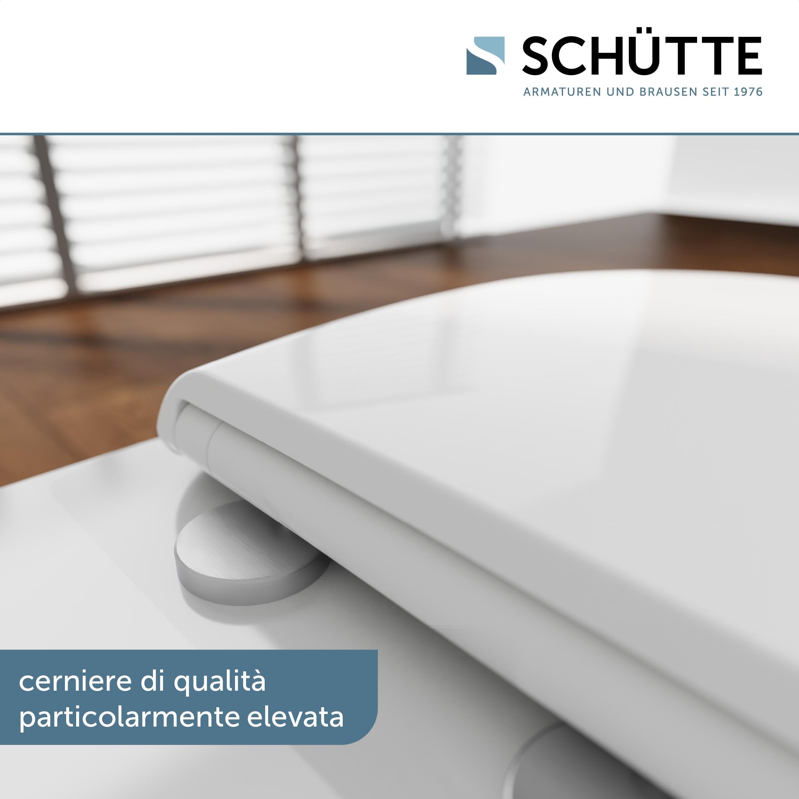 Sedile WC con abbassamento automatico, certificato TÜV, coperchio rimovibile in materiale infrangibile, facile da montare con stencil di montaggio, coperchio WC e occhiali da portata fino a 500 kg