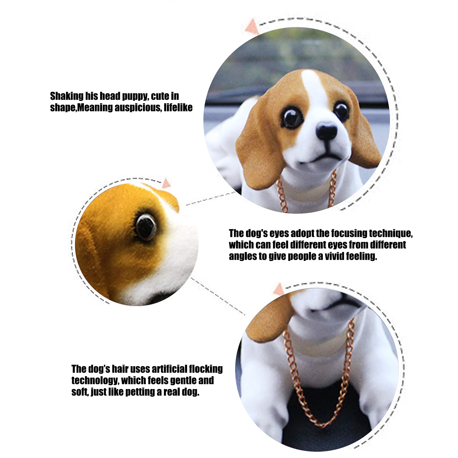 Bobbleheads de Chien pour Tableau de Bord de Voiture, résine Bobblehead Décorations de Voiture de Chien Décorations de Tableau de Bord de Voiture d'intérieur Ornements de décoration(Beagle)