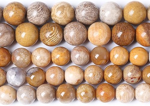 Miniatura 5 de 45 cuentas de piedra natural de crisantemo de jade coral natural de 0.315 pulgadas (0.315 in), cuentas redondas sueltas de cristal curativo para la