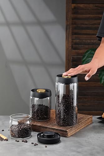 Miniatura 7 de Recipiente de almacenamiento de granos de café hermético, tapa sellada con aspiradora a presión, recipiente de café de vidrio borosilicato para café