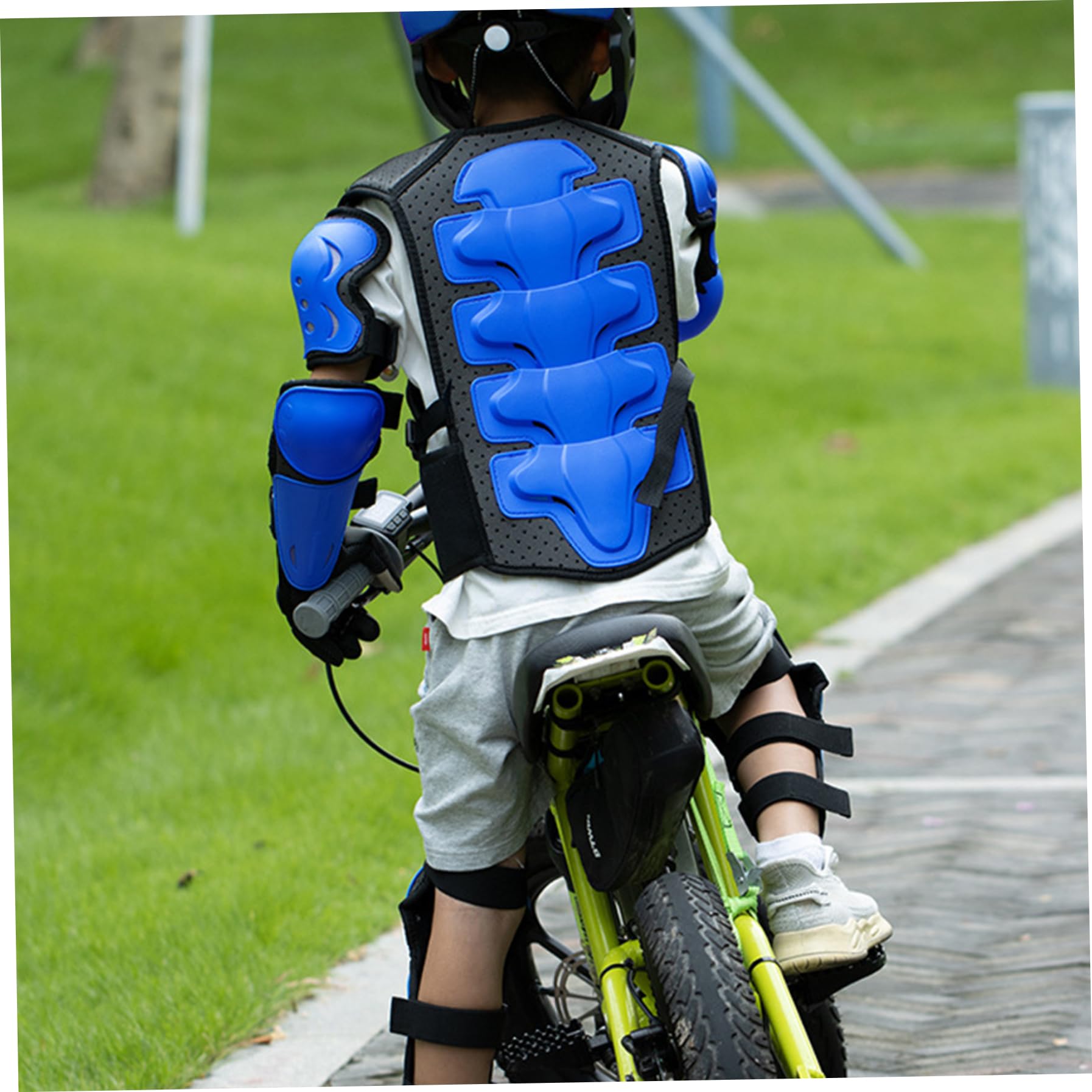 Armatura per corpi motocross per bambini armatura moto armatura protettiva regolabile per gli ingranaggi protettiva armatura resistente alla moto per skateboard bici, set blu 1