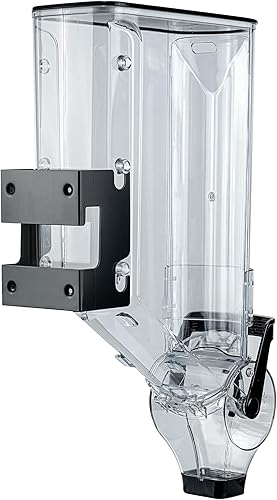Miniatura 11 de Restaurantware Dispensador de cereales de 5 galones de plástico montado en la pared, dispensador de caramelos, alimentos secos negros de