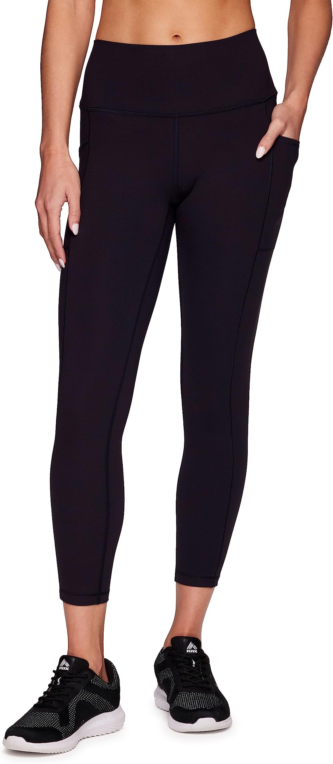 RBX Active Women's Ultra Soft Solid Workout Running Yoga Leggings with Pockets