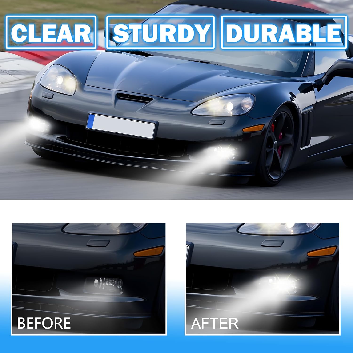 LED Fog Lights Compatible with 2005-2013 Chevy C6 umper Driving Fog Lamps Assemblies with Switch and Wiring Harness