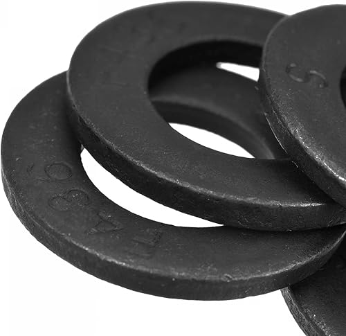 Miniatura 5 de uxcell Arandela plana de 78 pulgadas, acabado de óxido negro de acero aleado, paquete de 25