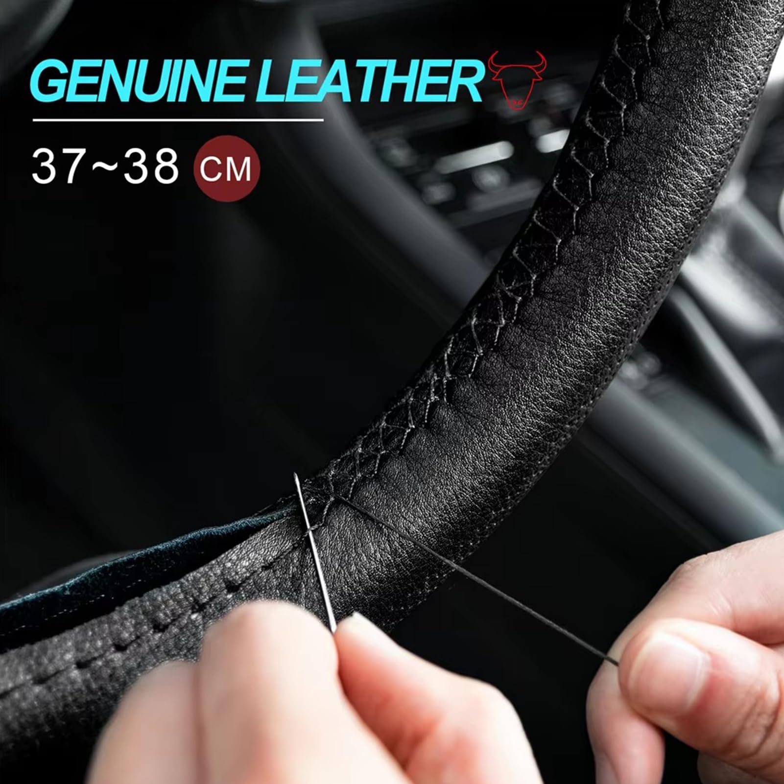 Replace 13 inch(33cm) lightweight Original Leather Steering Wheel For THRUSTMASTER T300RS/T300GT Force Feedback GT Force Racing Wheel Base Open Wheel (Full Leather, T300RS/T300GT)