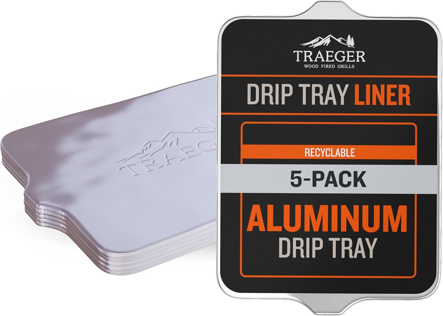 Traeger Grills BAC507 5-Pack Aluminum Drip Tray Liners – Disposable