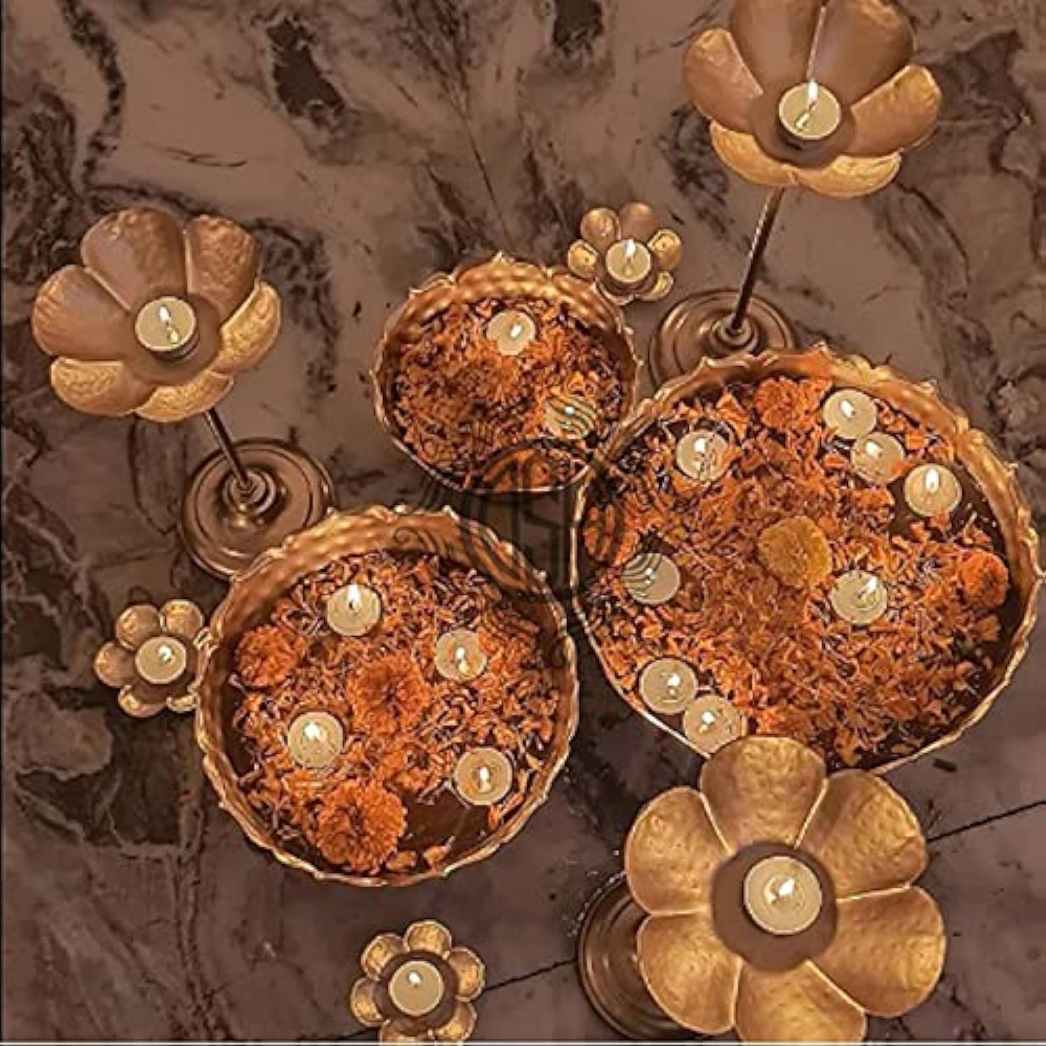 DSH Urli Bowl For Home Decor And Festival Decor Urli Show Piece For Floating Flowers Candles And T Lights|Taj Bowl Urli Candle Stand With Floating Diyas, Gold (B09JP5QZGB) Amazon Price History, Amazon Price Tracker