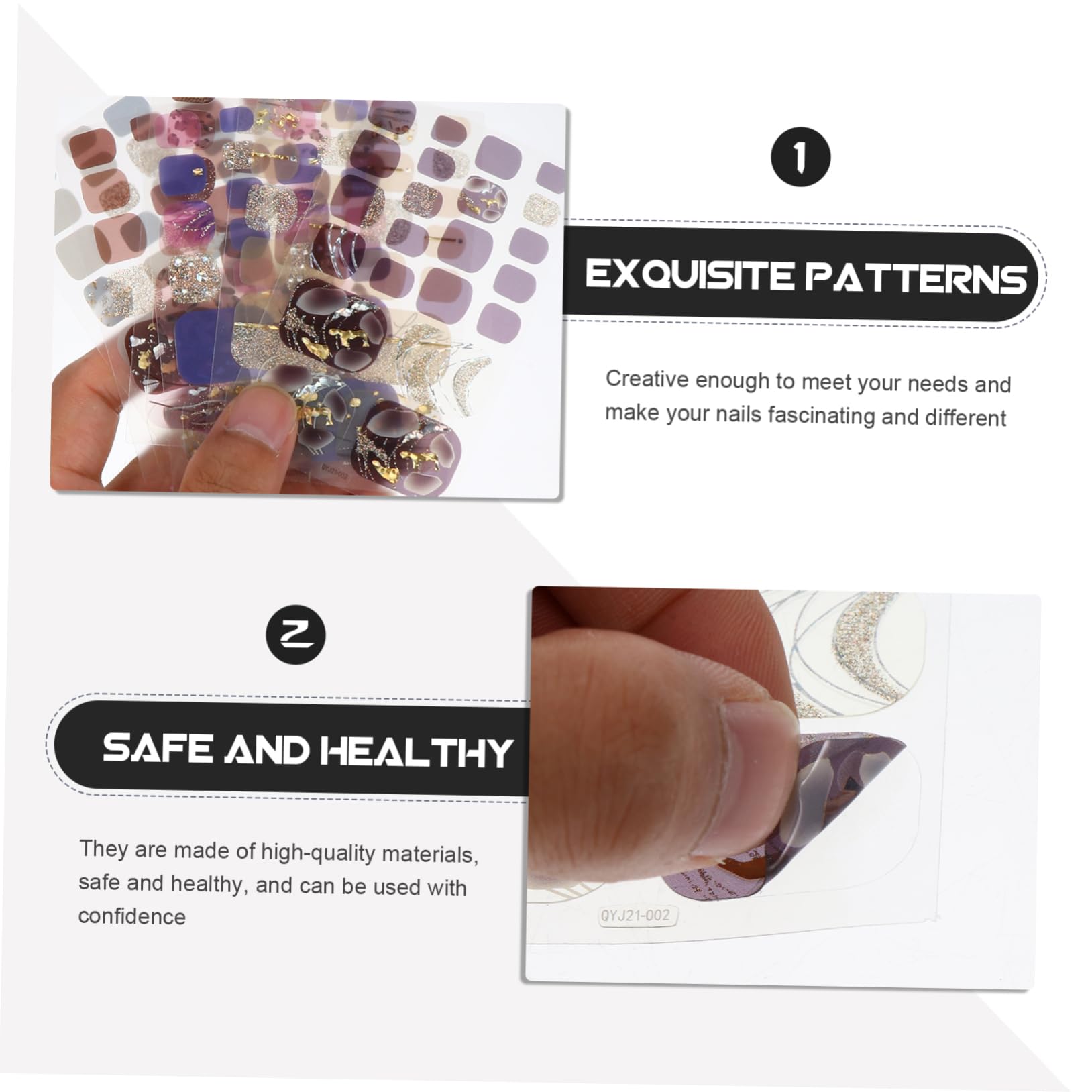 PACKOVE 5 Set Adesivi Per Unghie Autoadesivi Con Decorazioni Creative Per Manicure Adatti Per Eventi E Rimuovibili E Facili Applicare 6 Fogli*5