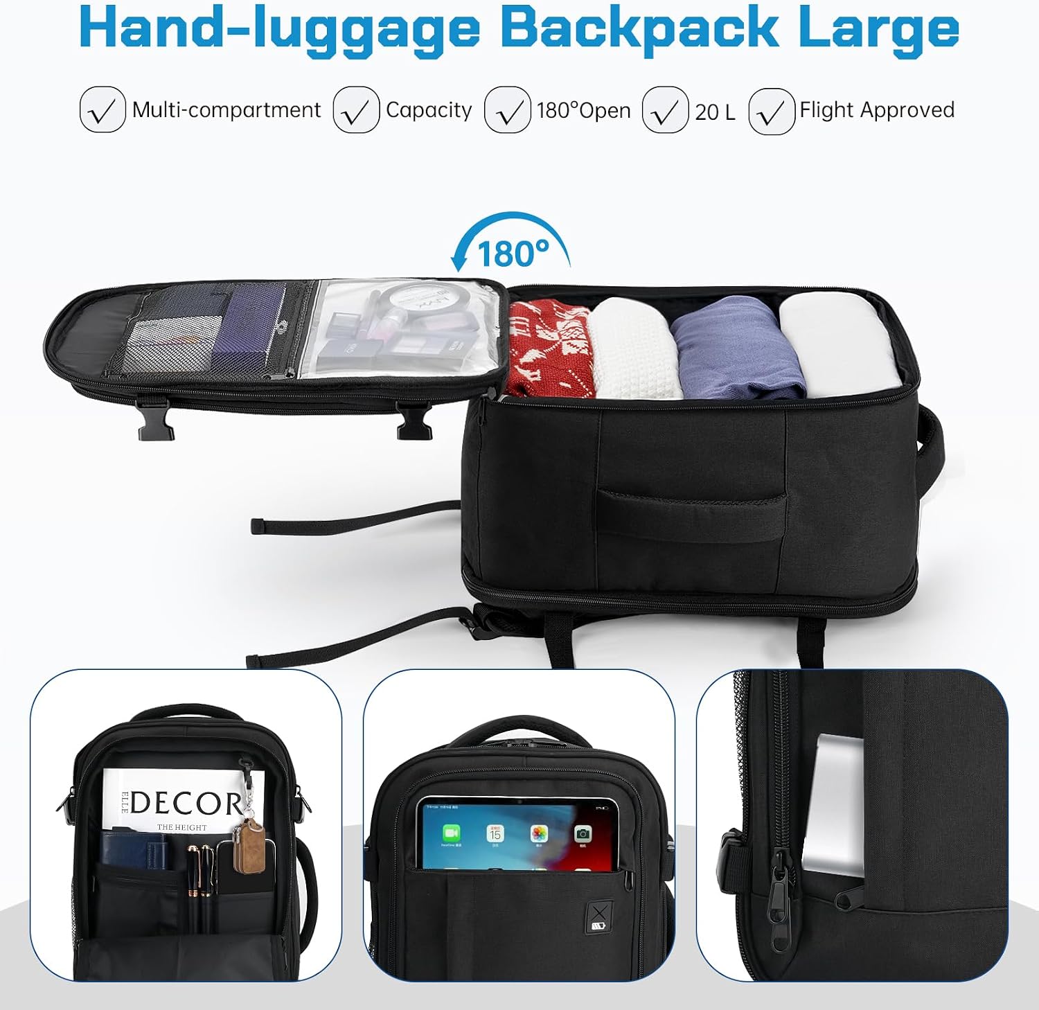 Vinstatin Zaino Ryanair 40x20x25 (20L) Zaino da Viaggio per ... 9 71mF211fqQL. AC SL1500