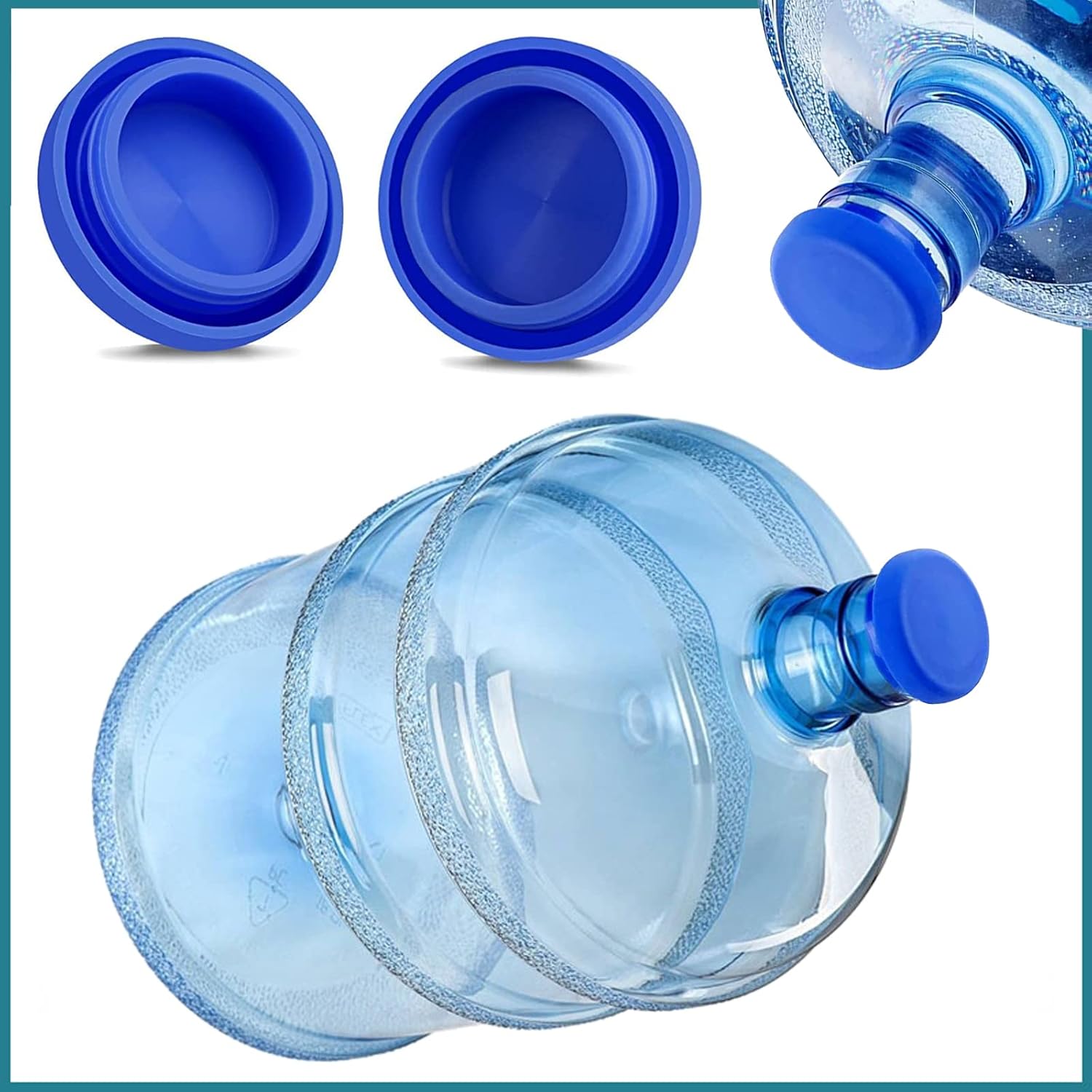 MaehSab 6 Pieces Silicone 5 Gallon Water Jug Cap, Reusable No Spill