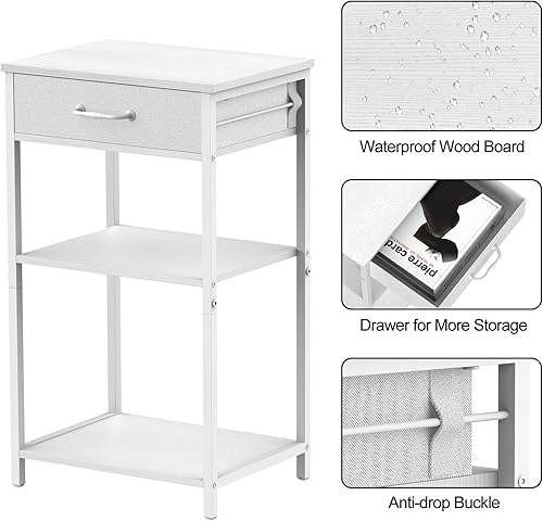 Miniatura 2 de NOVIMANGO - Soporte para impresora industrial, mesa de impresora de 3 niveles con estante de impresora de almacenamiento con cajón de archivos,