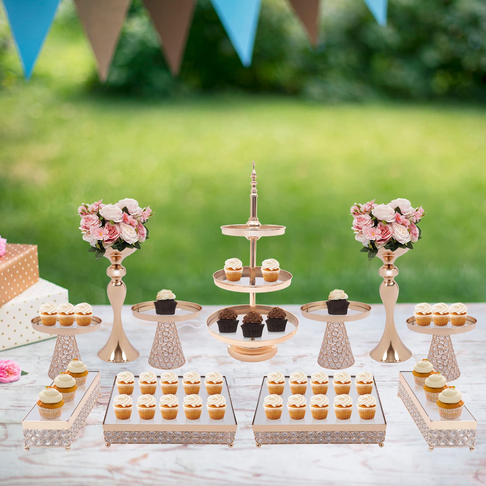 Soporte Para Tartas 4 Niveles | Madera De Acacia | 30cm Altura | Ideal Para Bodas Y Fiestas