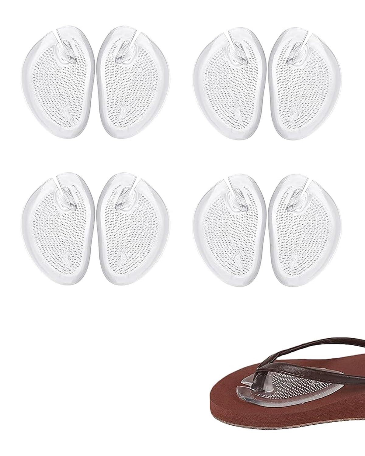 4 Paar Zehenschutzkissen Silikon Gel für Flip Flops & Sandalen – Rutschfest, Anti-Reibung gegen Blasen & Schmerzen