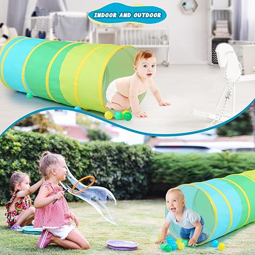 Miniatura 5 de PigPigPen Túnel para niños pequeños, tienda de campaña de túnel desplegable para bebés o perros, juguetes de interior y exterior para niños en el