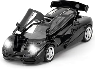 1/32 Car Model Compatible for Collectible McLaren F1 Supercar Diecast Toy Car, Zinc Alloy Pull Back Vehicles Toy with Sound and Light for Adult Boys Girls 3 4 5 6 7 8 Black