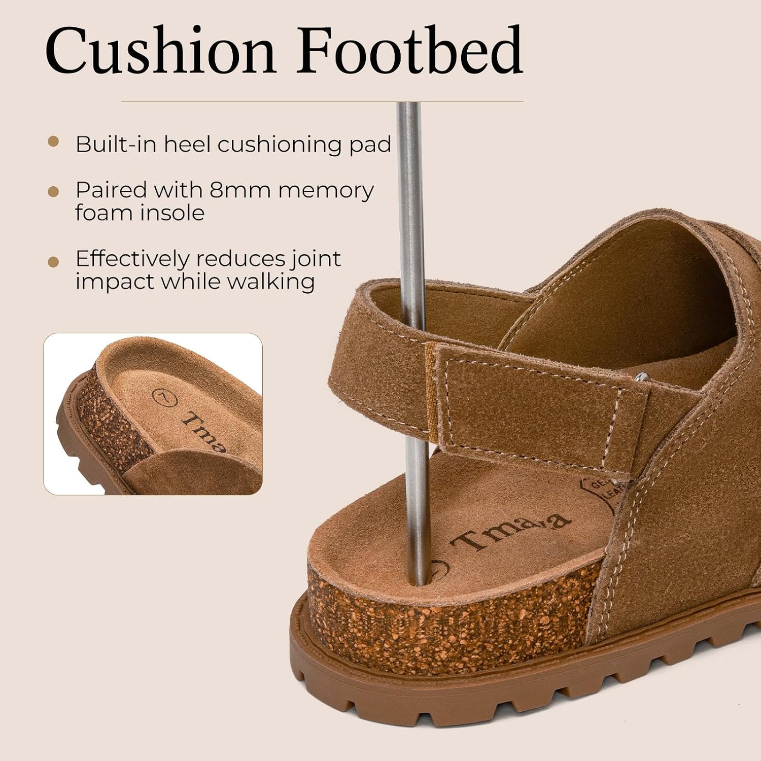 100% Genuine Suede Back Strap Clogs for Women Arch Support