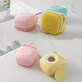 Body Cleanser - High-Quality Silicone Brush for Effective Hair and Skin Care, Equipped with Soap Dispensing Feature for a Luxurious Bathing Experience (4 pcs)