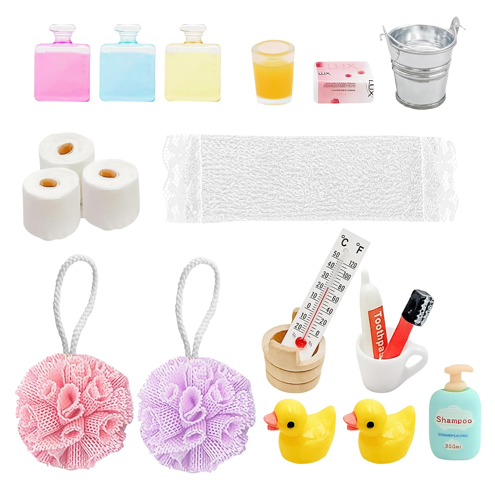 Wichtel Zubehör Set, 18-teiliges Miniatur Badezimmer