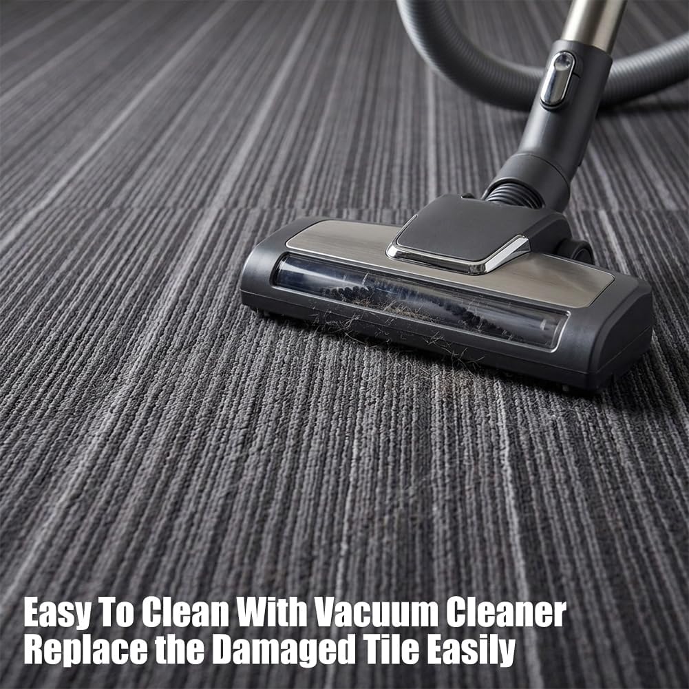 Smart Squares Carpet Tiles, Soft Padded, Seamless Appearance, Peel and Stick for Easy DIY Installation (Dark Gray, 18 Tiles - 72 Sq Ft)