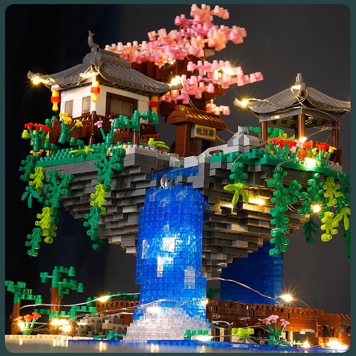 Cherry Blossom Bonsai Tree Architecture Building Block Sets, 2705PCS Chinese Architecture Creative Micro DIY Bricks Model Toy - Image 4