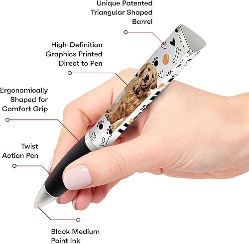 Miniatura 6 de Bolígrafo con texto en inglés "I Love My Dog", 1 bolígrafo, 3 caras, bolígrafos lindos para cumpleaños de perros, bolígrafos divertidos, regalos