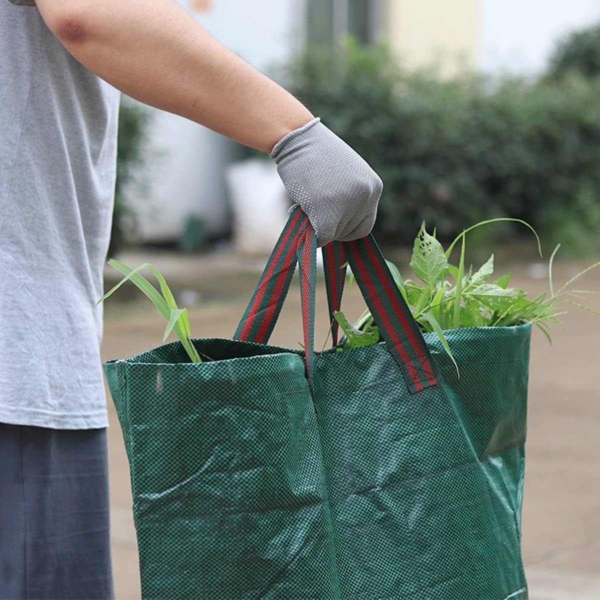 Garden Leaf Waste Bags 32/72/80/105/132 Gallons Yard Lawn Reusable Yard Waste Bag Heavy Duty Waste Bags With Handles Gardening Clippings Bags Leaf Container Trash Bags ( Color : 3pcs , Size : 400L )