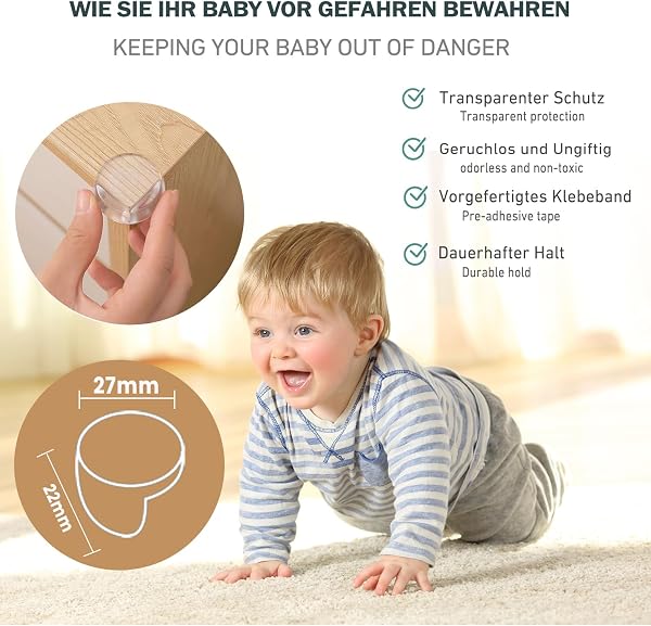 FUHOMI 24 Pezzi Paraspigoli per Bambini, Angolari in Gomma para Spigoli Bimbi, Sicurezza Bambini Casa, per Tavolo Mobili (24PCS) - 4