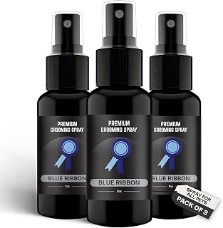 605Products Premium Dog Cologne & Odor Eliminator - Long Lasting Puppy Perfume, Deodorant & Essential Oils Grooming Spray, 2oz Blue Ribbon (3-Pack)