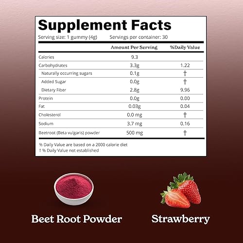 Miniatura 2 de Better Alt Gomitas de raíz de remolacha pura  Ayuda a aumentar la energía, sin azúcar añadida  Probado en laboratorio  Sabor a fresa  30 gomitas