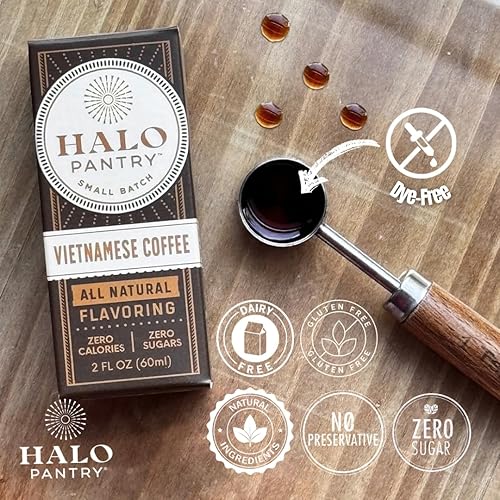 Miniatura 3 de HALO PANTRY - Extracto aromatizante natural de café vietnamita (botella de 2 onzas) | Sin lácteos, sin azúcar, sin gluten, sin colorantes, sin