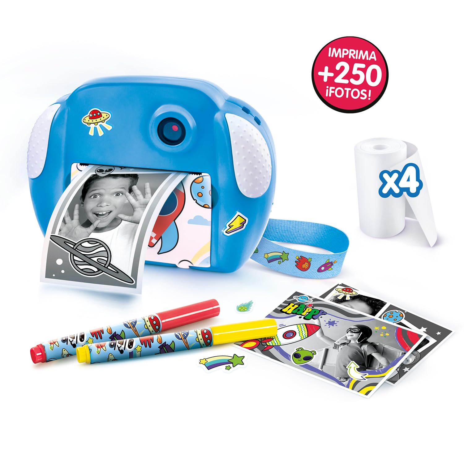 Canal Toys - Photo Creator - Appareil Photo à Impression Instantané - Selfie & Caméra Vidéo - Impression sur Rouleau de Papier Photo Thermique, sans Encre - Cadeau pour Enfant - Dès 4 Ans - CLK 011