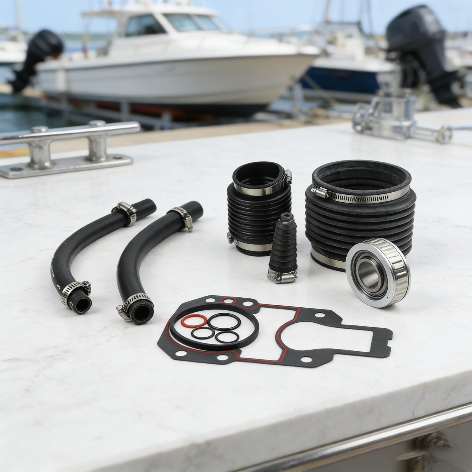 Kit soffietto di riparazione dello specchio di poppa per MerCruiser One Gen 1 R Stern Drive sostituisce 30-803097T1 Include giunto a U Soffietto del cambio Cuscinetto Gimbal Guarnizione per