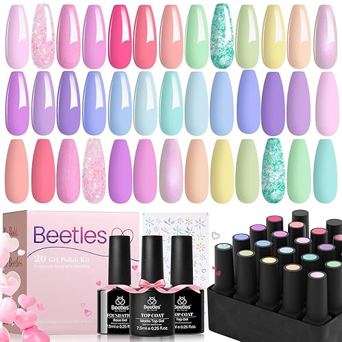 Miniatura 27 de beetles Gel Polish Caja de regalo Merry Glitzmas 2025 – Juego de arte de uñas con mini lámpara LED de uñas, capa superior y regalos de sorpresas