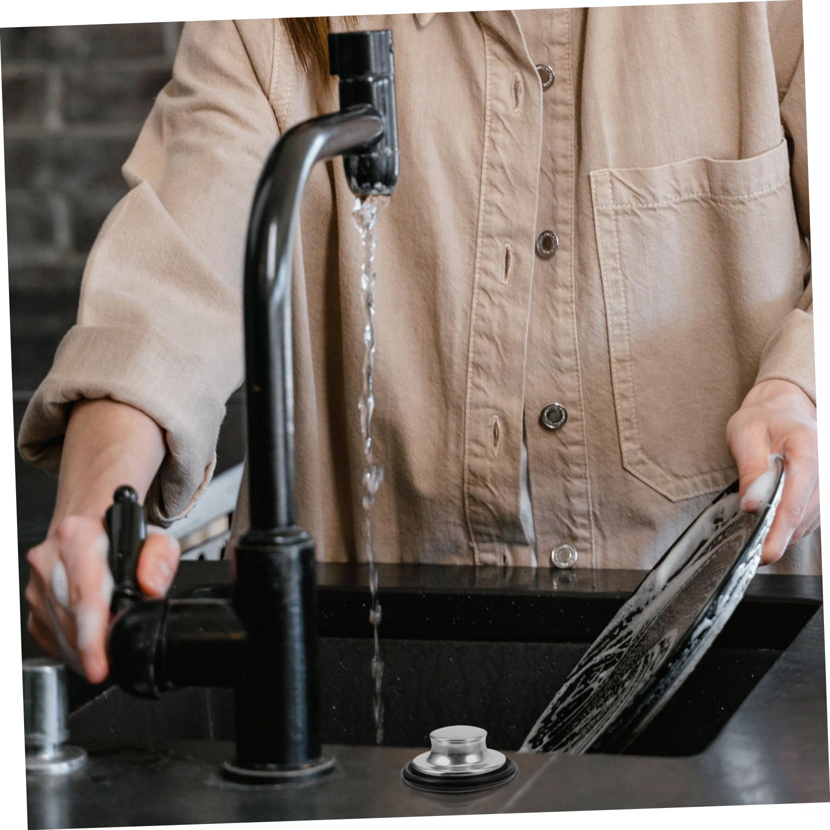 SHINEOFI 5 Ensembles Filtre d'évier pour évier égouttoir passoire de puits Panier de Filtre d'évier de Cuisine Filtre de vidange d'évier en Acier Inoxydable Caoutchouc
