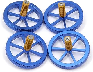 Yeebyee Upgraded Blue Aluminum Hand Twist Knobs Leveling Nuts Wheels Diameter 60mm+Hot Bed Die Springs+M4x40mm Screws for Ender 3/3V2/3 Pro/Ender 5/5 Plus/Pro/CR-10/10S/10S Pro 3D Printer, 4pcs/Pack