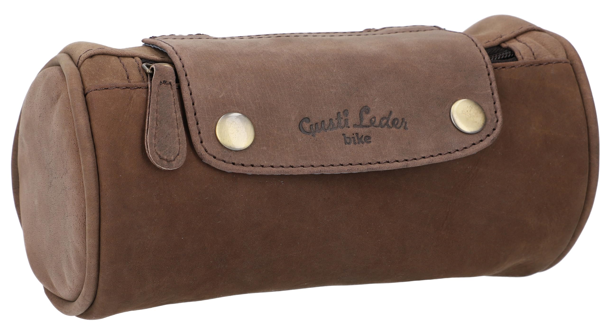 Gusti Cuir Studio - Sacoche pour vélo „Judith A.“ Sac pour Guidon de vélo Sac de Cadre en Cuir de Buffle Waterproof Marron foncé 2G14-20-4wp