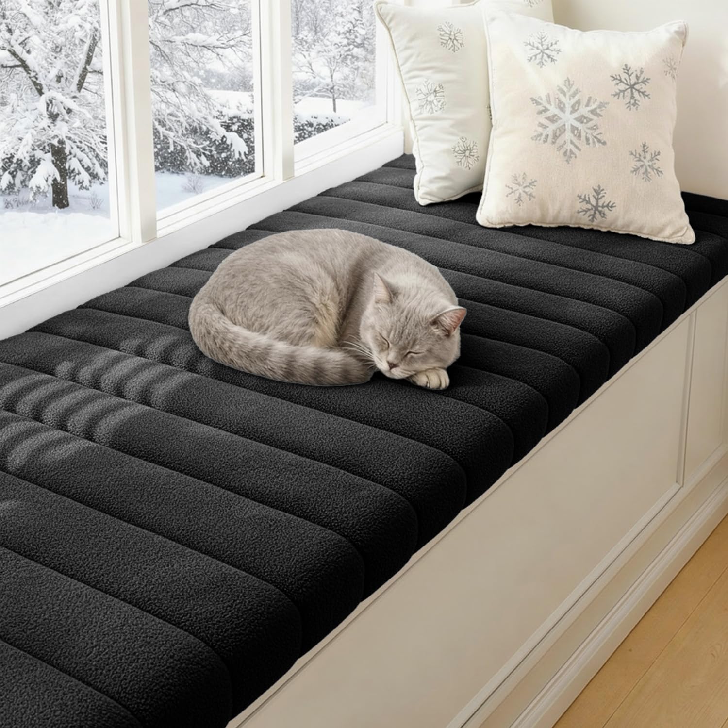 Coussin lavable et antidérapant pour galette de siège en fourrure de salle à manger