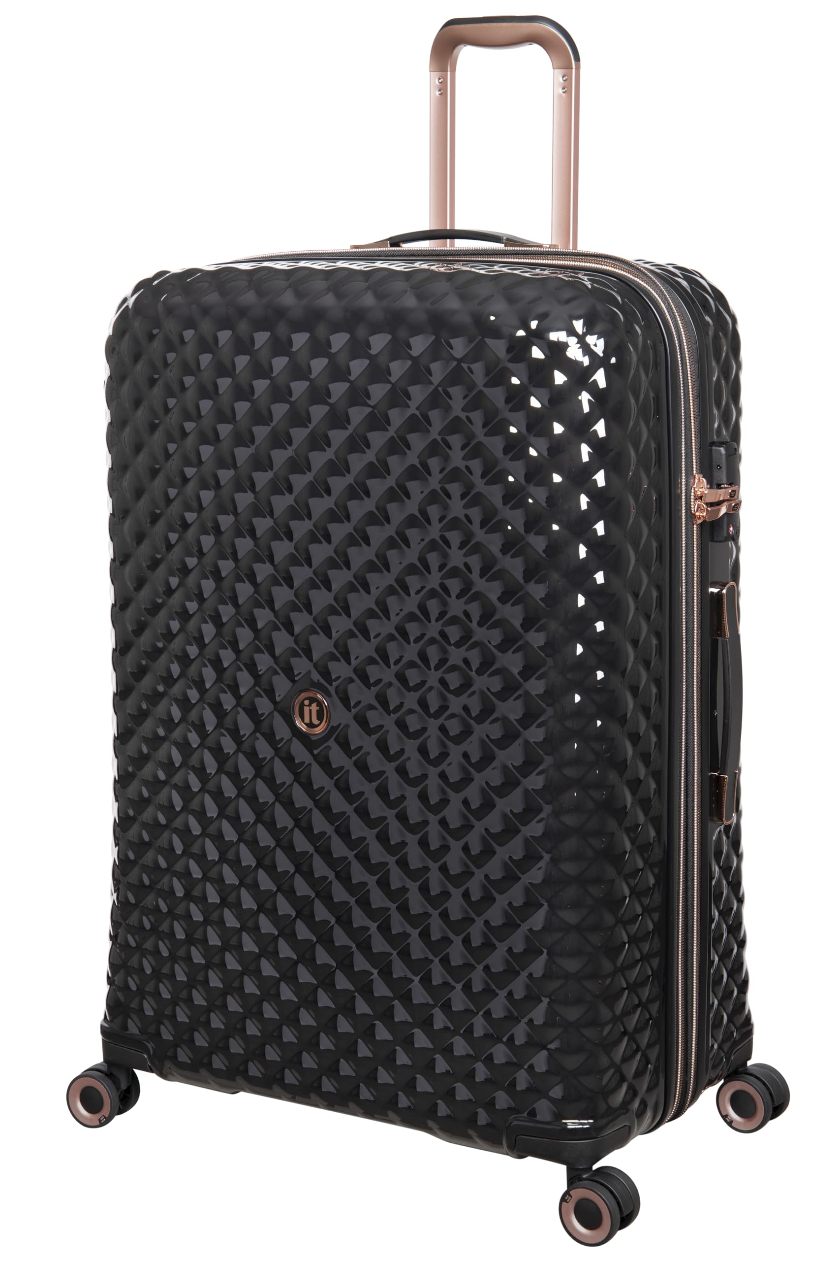 Glitzy-Black-Large-28 inches Expandable Hard Case Check-in Luggage Beautiful Interior 8 Wheel Trolley Bag with TSA Lock & Wet Pouch-image-46