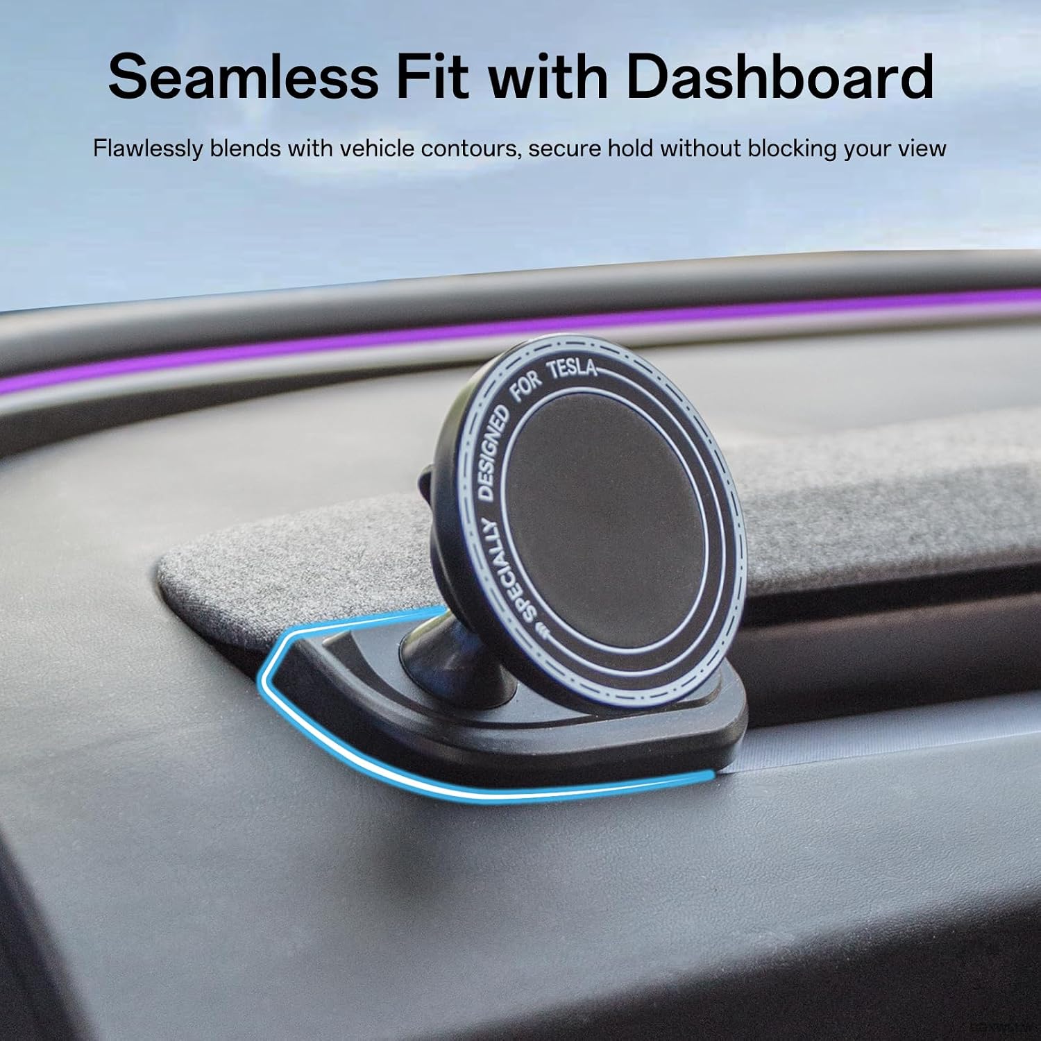 Car Phone Holder for Tesla Model Y Juniper 2026 2025, Model 3 Highland 2026 2025 2024, Dashboard Magnetic Phone Mount, Magnetic Alignment Car Mount, 360° Rotation Vent Mobilephone Stand, Gray