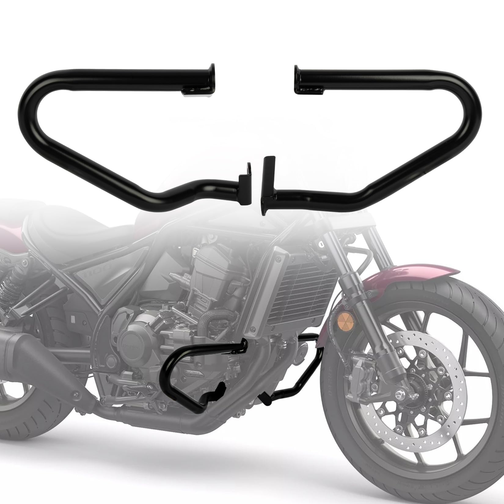 Rebel 1100 Crash Bar with Installation Instruction- PSLER Engine Guard Highway Crash Bars for CMX Rebel 1100 Rebel1100 DCT Rebel 1100T 2021 2022 2023 2024 2025 Motorcycle Falling Protection