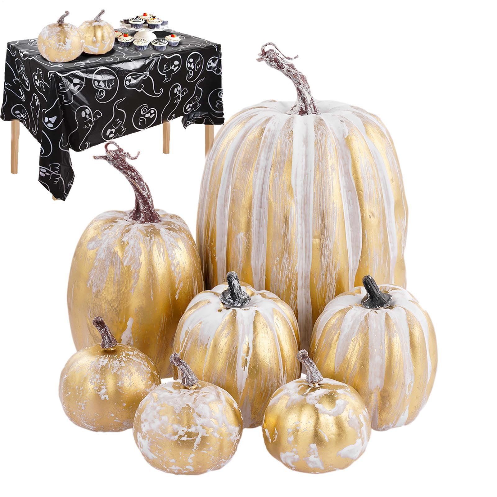 Calabazas de espuma para Halloween y decoración de mesa otoñal de Acción de Gracias (Set de 7)